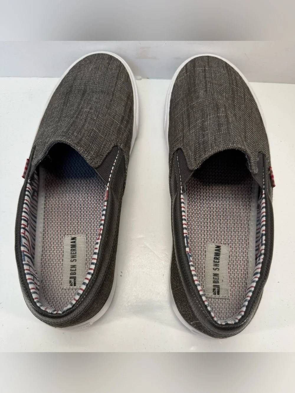 Ben Sherman Percy Men's Slip-On Casual sneaker in Dark Denim Charcoal size 9.5